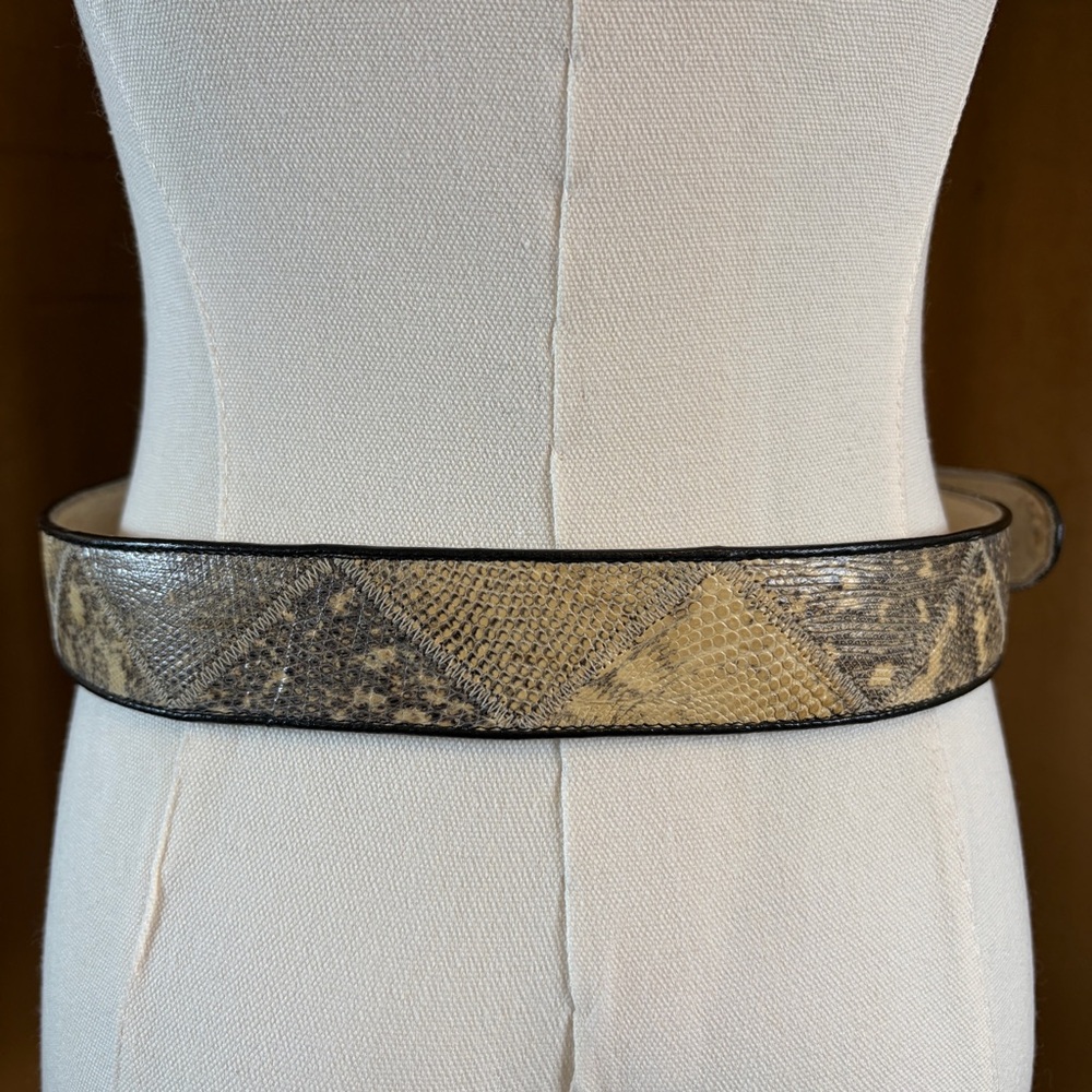 Vintage Patchwork Exotic Python Snakeskin Boho We… - image 5